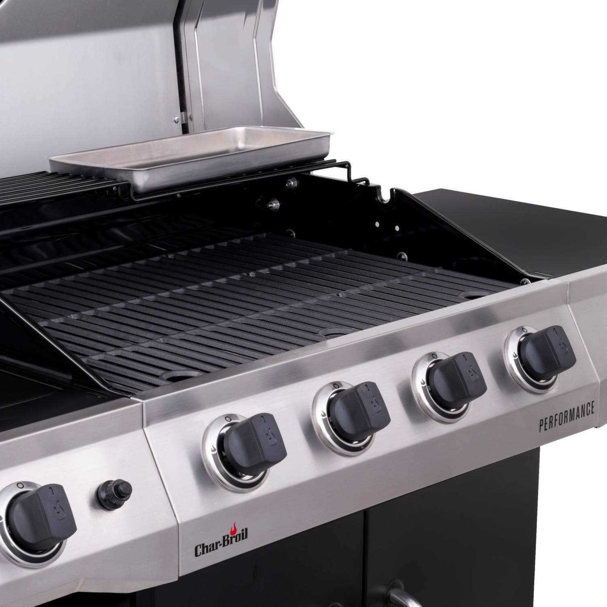 Char-Broil 4 Burner Propane Gas Grill With Cabinet, Silver/Black - 463353021