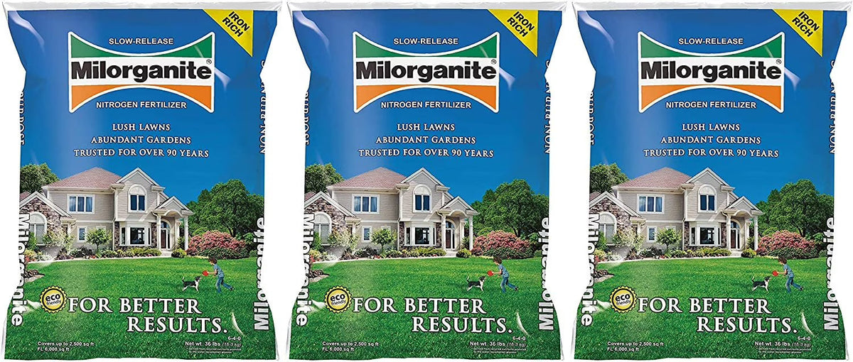 MILORGANITE Organic Nitrogen Fertilizer, 32 lb, Pack of 3 - 0636