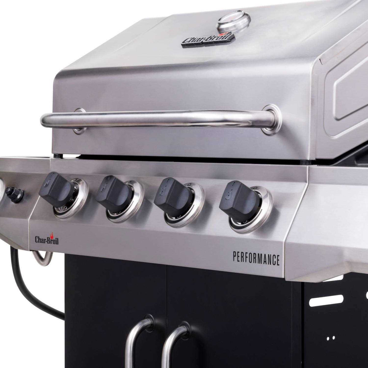 Char-Broil 4 Burner Propane Gas Grill With Cabinet, Silver/Black - 463353021