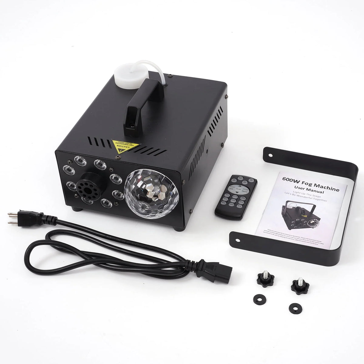 Yexmas 600W Fog Machine with Disco Ball & 8 RGB LED Lights – 2000CFM and Remote Control for Parties, Weddings, Halloween & DJ Events