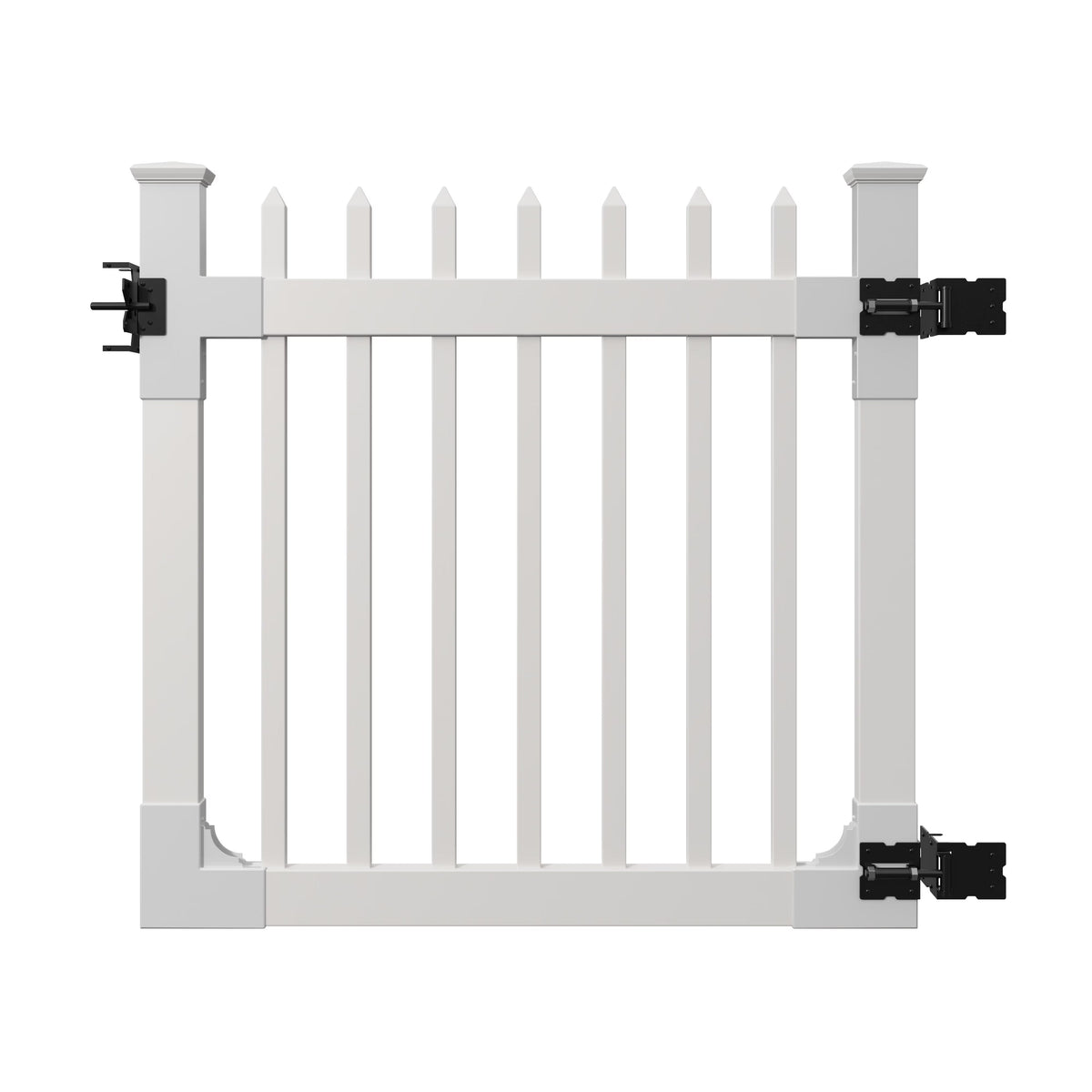 WamBam White Vinyl Picket Fence Panel Kit, 4ft H x 6ft W, 1 Panel + 1 Post - BL19101