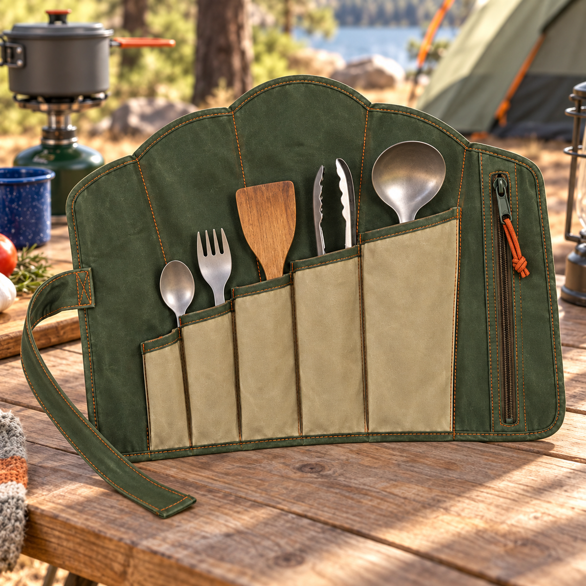 Roll-Up Camping Utensil Organizer