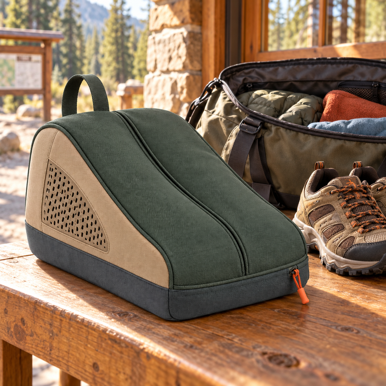 Mesh-Panel Outdoor Shoe Bag