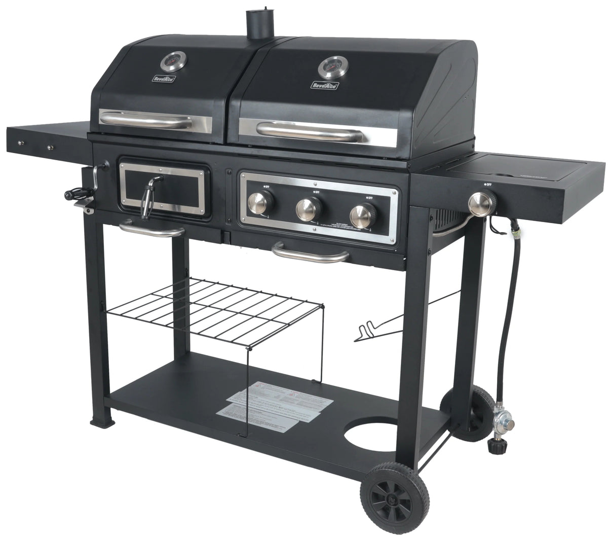Dual Fuel Gas And Charcoal Combo Grill, Black With Stainless - GBC1793W