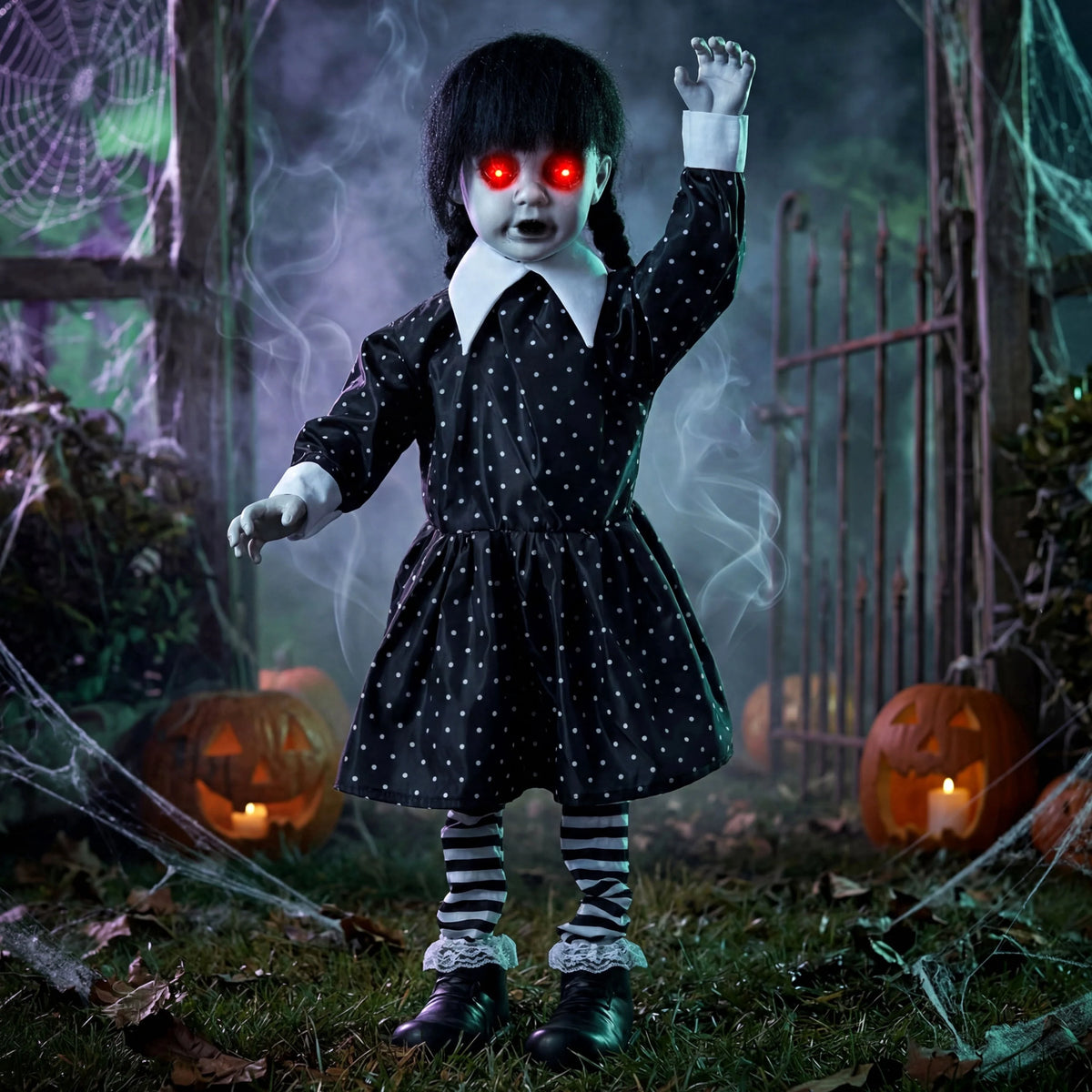 Joyfy Halloween Decorations Outdoor, Sound Activated with LED Eyes & Sound & Motion, Decor for Yard Farm Garden Indoor Haunted House