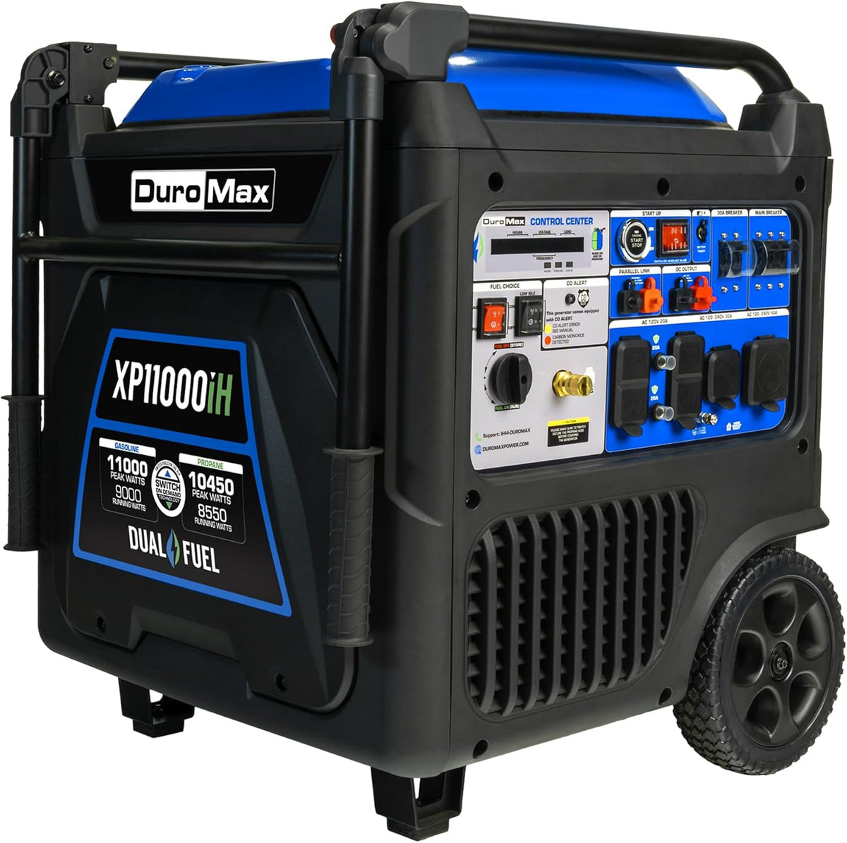 DuroMax Dual Fuel Portable Digital Inverter Generator, 11 000-Watt, 459cc - XP11000iH