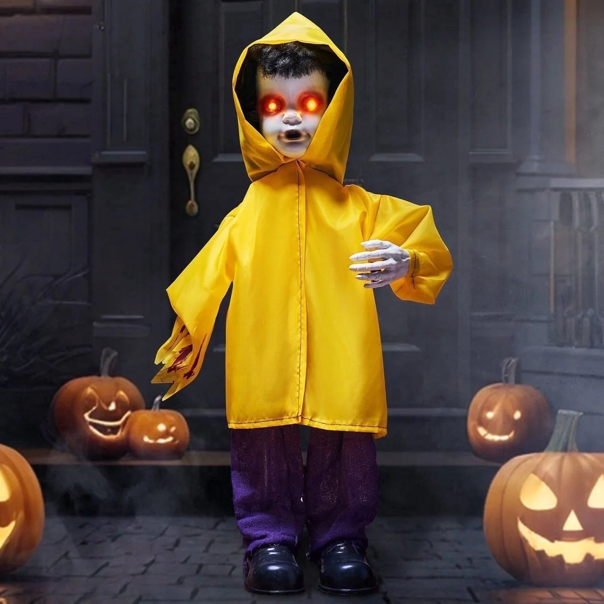 Joyfy Halloween Decorations Outdoor, Sound Activated with LED Eyes & Sound & Motion, Decor for Yard Farm Garden Indoor Haunted House