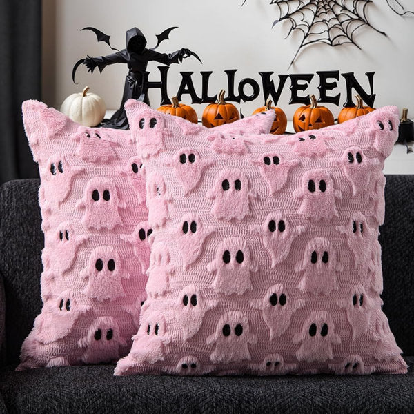 Halloween Pillow Covers 20x20 inch 2Pcs Pink Ghost Halloween Decor