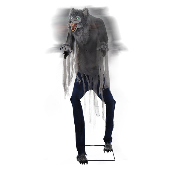 Haunted Hill Farm 7.0-Ft. Tall Towering Werewolf, Motion-Activated Halloween Animatronic