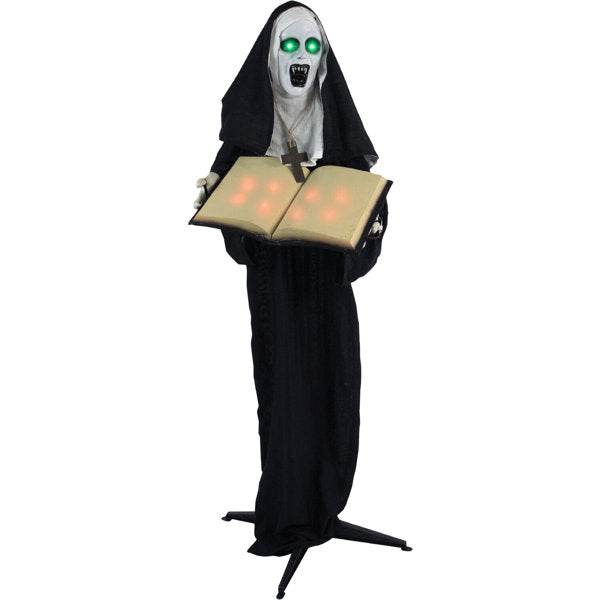 Demons Haunted Hill Farm 63-in. Haunted Nun Prop with Lights and Sound