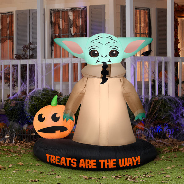 Staked Halloween Jack-O-Lantern Inflatable Outdoor Decoration