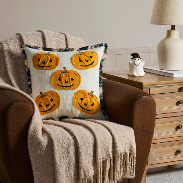 Hallmark 18" x 18" Multicolor Howla Pumpkin Reversible Fall Decorative Pillow