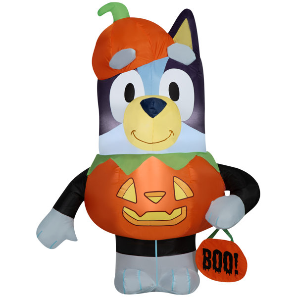 Halloween Inflatable Bluey in Jack O' Lantern Costume