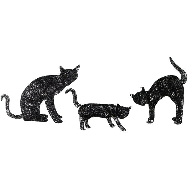 Freestanding Halloween Black Cats Outdoor Lights