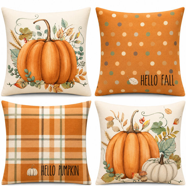 Halloween Decorative Throw Pillow Set of 4 for Sofa, Couch & Home Décor