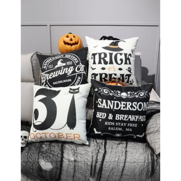 Halloween Pillow Covers 16x16 4Pcs Double‑Sided Print Home Décor
