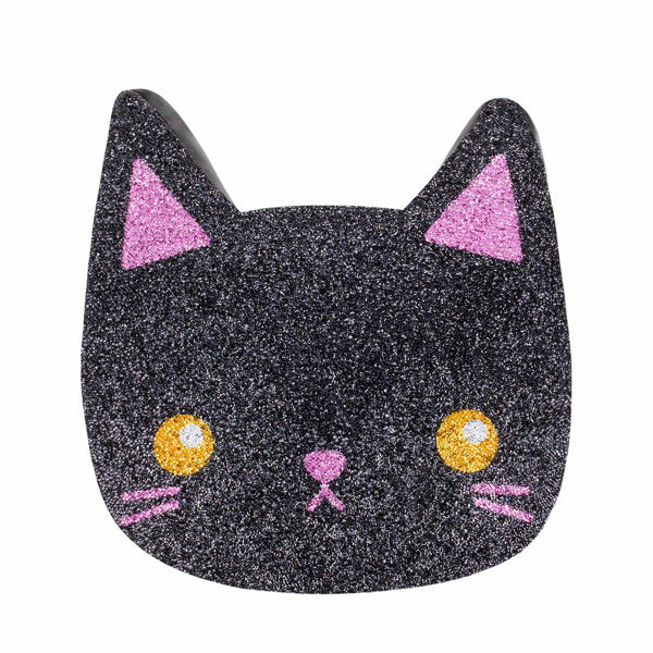 Black Cat Shaped Rhinestone Pillow