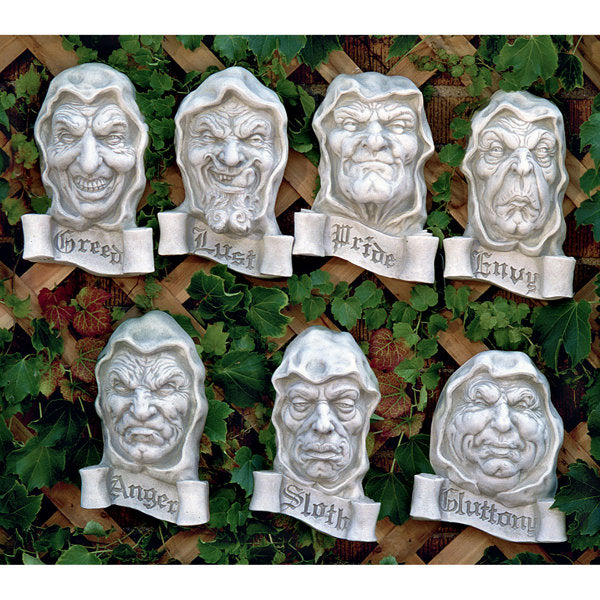 Seven Cardinal Sins Plaques Weather Resistant Halloween Outdoor Decoration Figure