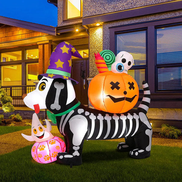 Halloween Inflatable Decorations Weather Resistant Staked Halloween Ghosts and Jack-O-Lantern Inflatable Outdoor Decoration
