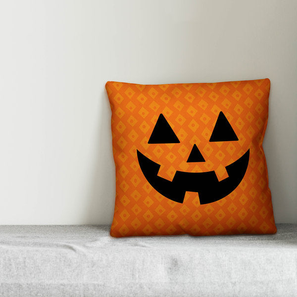 Cute Jack O'Lantern Outdoor Reversible Throw Pillow