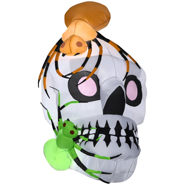 Weather Resistant Staked Halloween Spiders and Skeletons Inflatable Outdoor Decoration