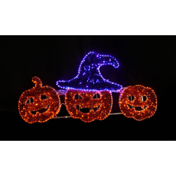 Plastic and Aluminum Hanging Halloween Jack-O-Lantern Outdoor Lights