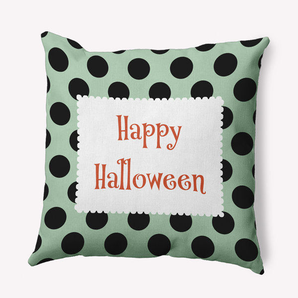 Witches Brew Polka Dots Outdoor Reversible Throw Pillow