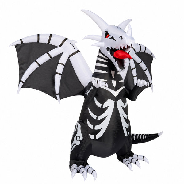 9.2Ft Halloween Inflatable Skeleton Dragon with Red LED Eyes