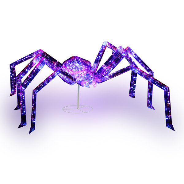3Ft Halloween Lighted Spider With 340 Lights Outdoor Decoration