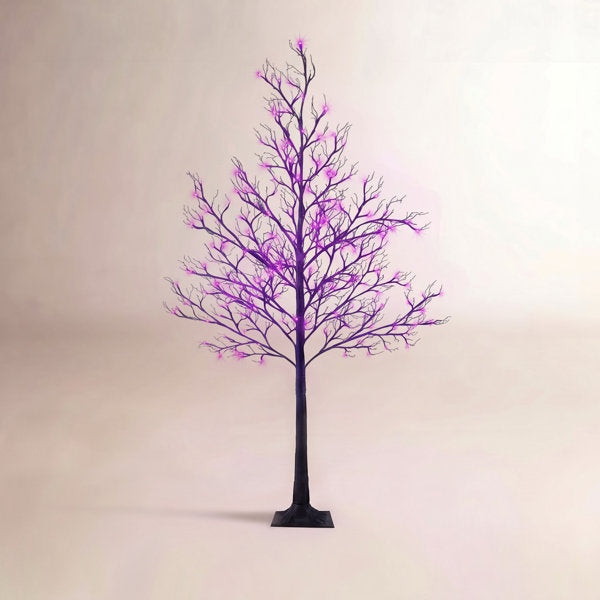 6' Halloween Black Willow LED Tree