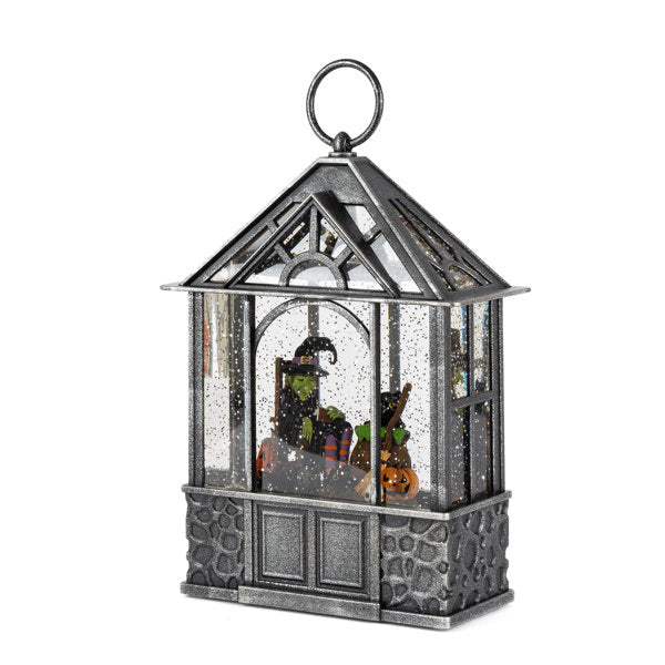11 Inch Battery Operated Lighted Spinning Water Globe Lantern