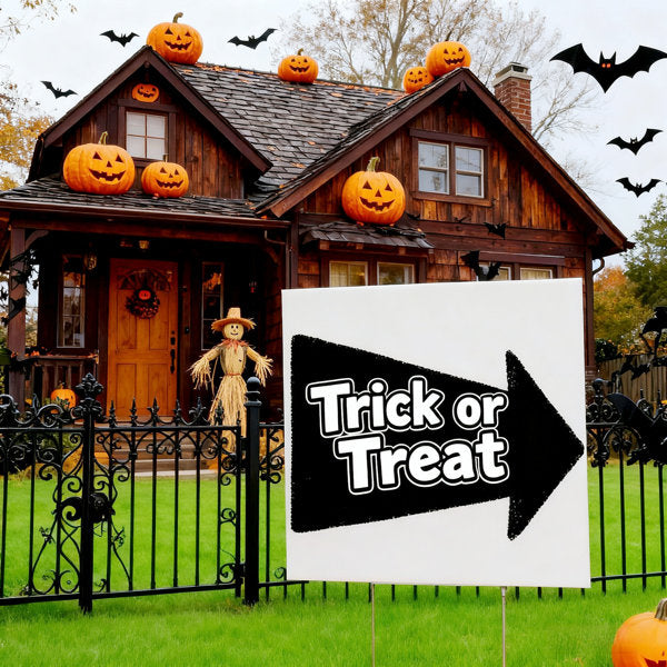 6 Pack 18X12 Inches White Corrugated Plastic Yard Signs With Metal Stakes For Halloween Birthday Real Estate Garage Sale Rent Guidepost Outdoor Decor