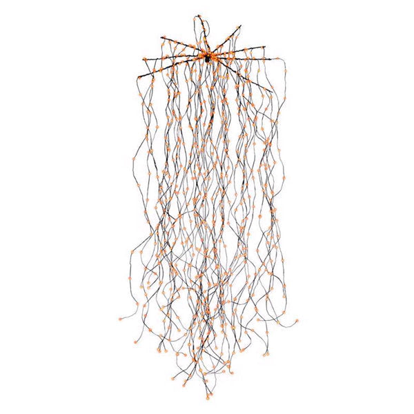 Orange 450 ct 4.9 in. LED Prelit Big Seed Waterfall Light Hanging Decor