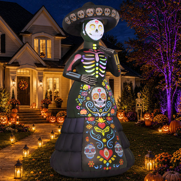 7 Ft Halloween Inflatable Undead Bride With Built-In Led Lights