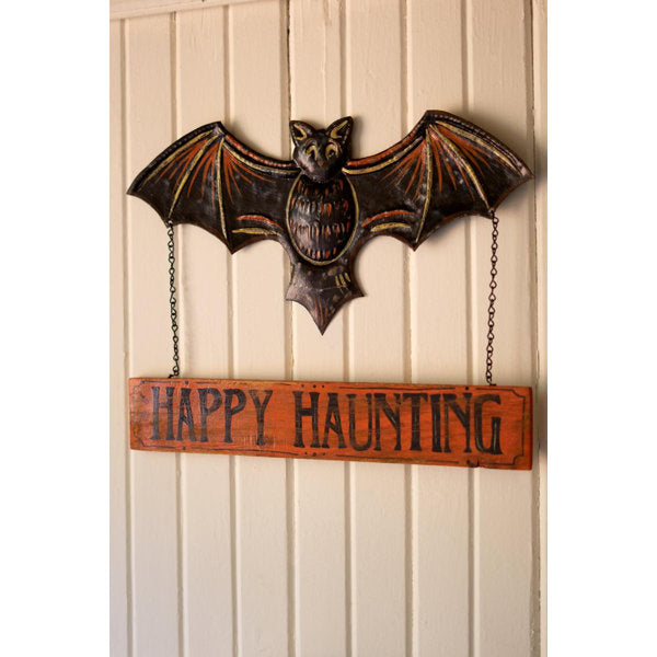 HAPPY HAUNTING BAT DOOR HANGER