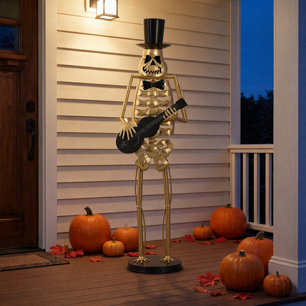 64.6'' Halloween Skeleton Guitar Yard Decoration