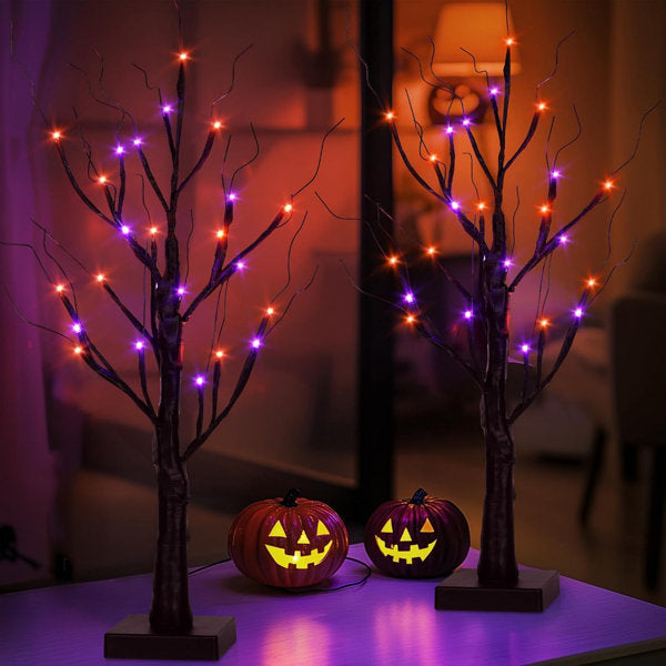 Halloween Decorations Indoor,2 Pack 2FT Black Halloween Tree Decor