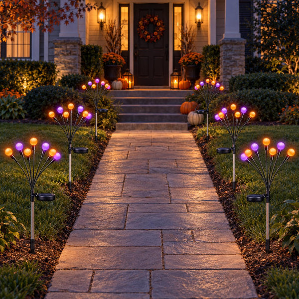 6 Pack Solar Firefly Halloween Lights with Swaying LED Effect